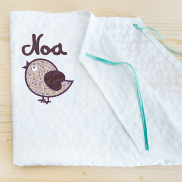 Bed sheet for hammock School LITTLE BIRD with the name