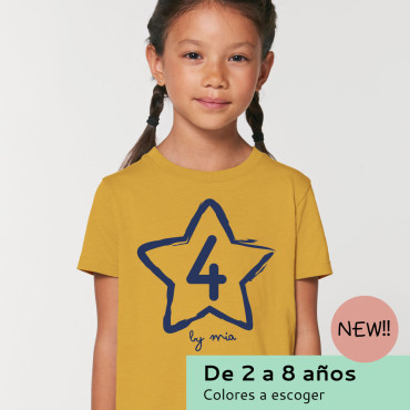 Camiseta cumpleaños Niña/o Estrella