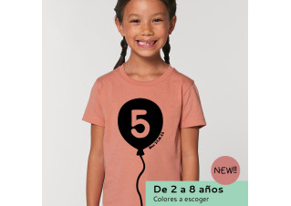 Camiseta 3º, 4º...  cumpleaños Niña/o Globo