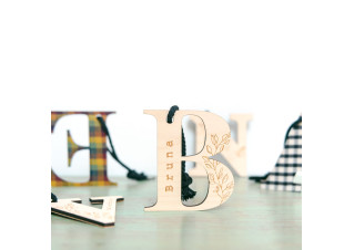 Letra de Madera y tejido personalizada