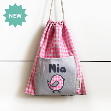 Hiphip Snackbag FUCSIA with your name