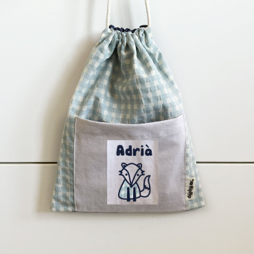 Bolsa Merienda Hiphip AQUA con tu nombre