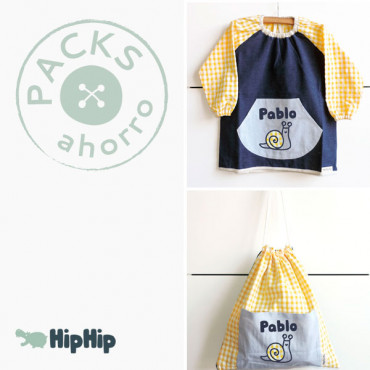 Nursery School Pack Lemon SMOCK + CLOTHES BAG
