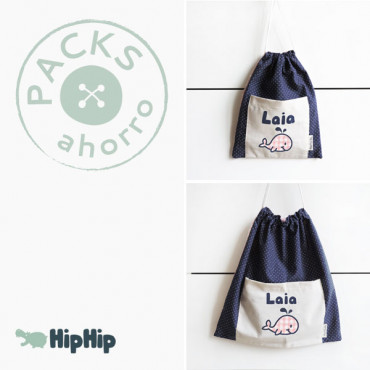 Nursery School Pack Rosé SNACKBAG + CLOTHES BAG