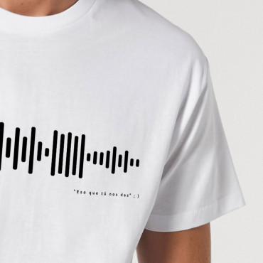 Camiseta Hombre Código Spotify Canción (blanca)
