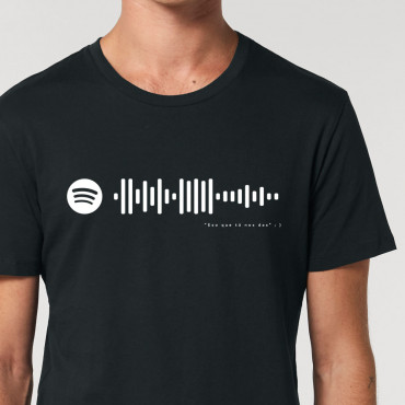 Camiseta Hombre Código Spotify Canción (negra)