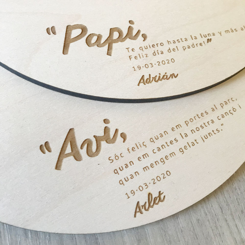 Engraved Round Plate Father's Day (to draw)