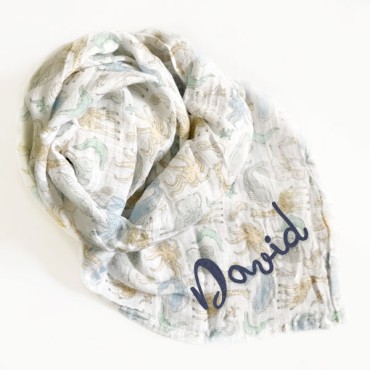 Muslin A+A Essentials Animals with your name (optional)