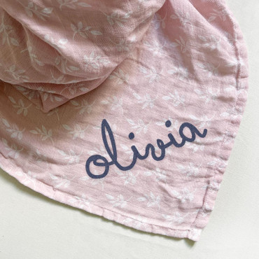 Muslin Aden+Anaïs Earthly Leaves with your name (optional)