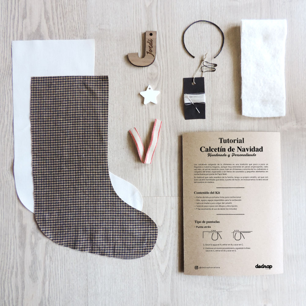 Kit DIY - Christmas Stocking Personalized VICHY