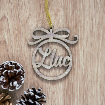 Bolas de Navidad Dorado Rústico Personalizadas (1 unidad)