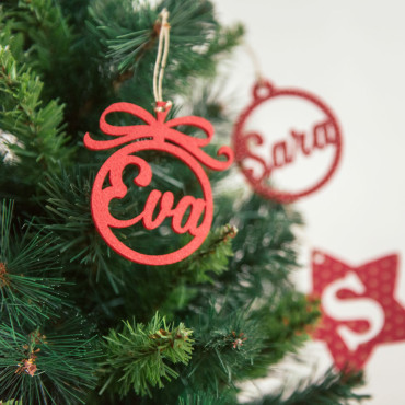 Bolas de Navidad Personalizadas ROJO-LAZO