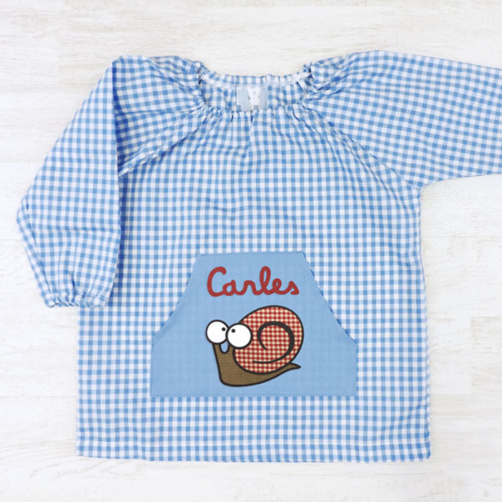 School smock SNAIL with your name