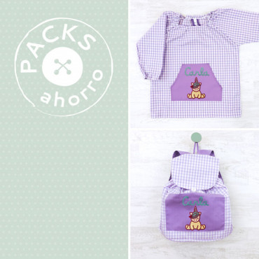Nursery School pack SMOCK+BACKPACK UNICORN