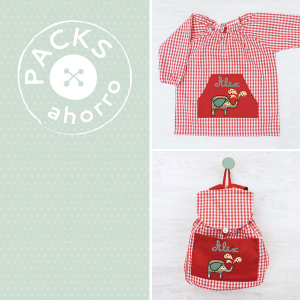 Nursery School pack SMOCK+BACKPACK ELEPHANT
