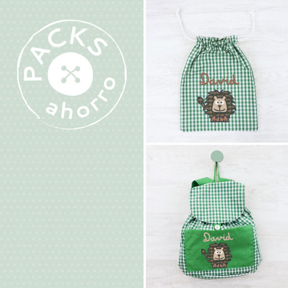 Nursery School pack BACKPACK + SNACK BAG LION