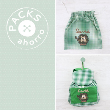 Nursery School pack BACKPACK + CLOTHES BAG LION