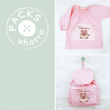 Nursery School pack SMOCK+BACKPACK PIGGY