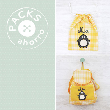 Nursery School pack BACKPACK + SNACK BAG PENGUIN