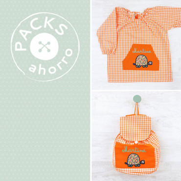 Nursery School pack SMOCK+BACKPACK TURTLE