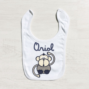 bib MONKEY BLUE with your name