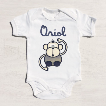 Body short sleeve BLUE MONKEY with your name