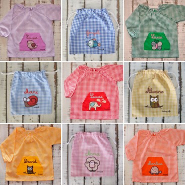 Nursery School pack SMOCK + CLOTHES BAG YOUR OWN DESIGN