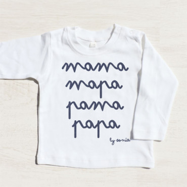 T-shirt long sleeve mama > papa